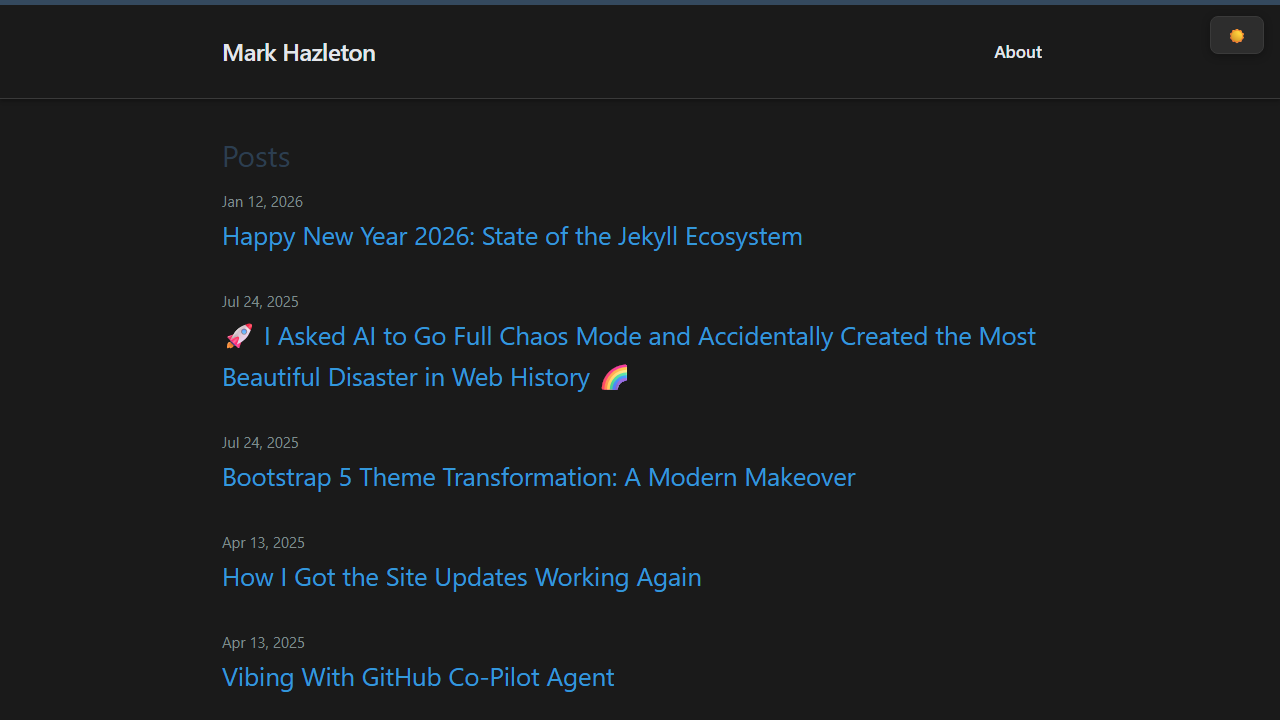 markhazleton.github.io screenshot