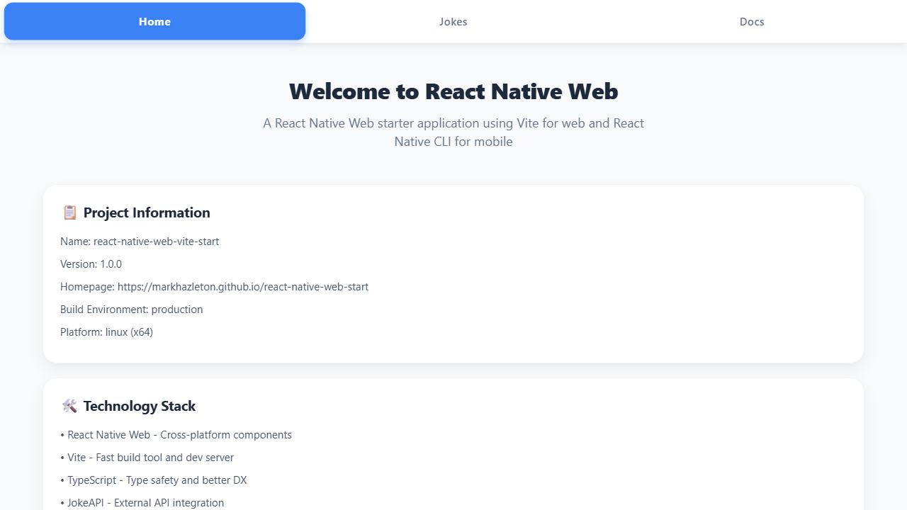 react-native-web-start screenshot